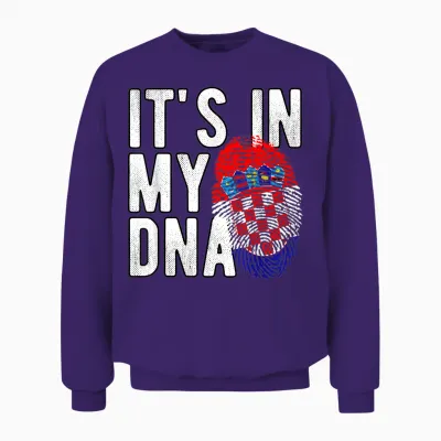 Funny It's in My Dna Kroatien Flagge Fingerprint Unisex Sweatshirt - Purple