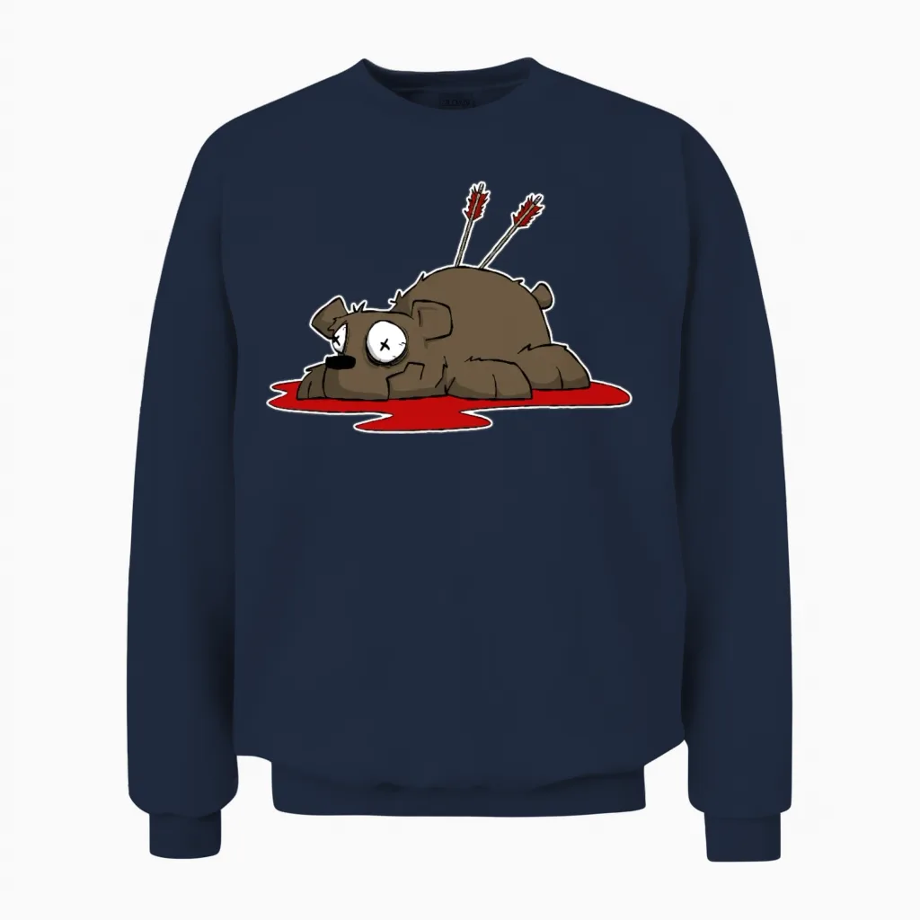 Funny Archery Sticker and Shirt Kilboe Comic Unisex Sweatshirt in Navy