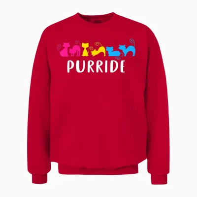 Chats Purride Fierté Pansexuelle Lgbtq Couleurs Drapeau Pan Unisex Sweatshirt - Red