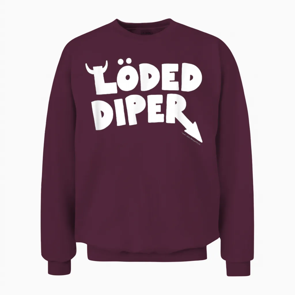 Diary of a Wimpy Kid Löded Diper Band Logo Unisex Sweatshirt in Maroon