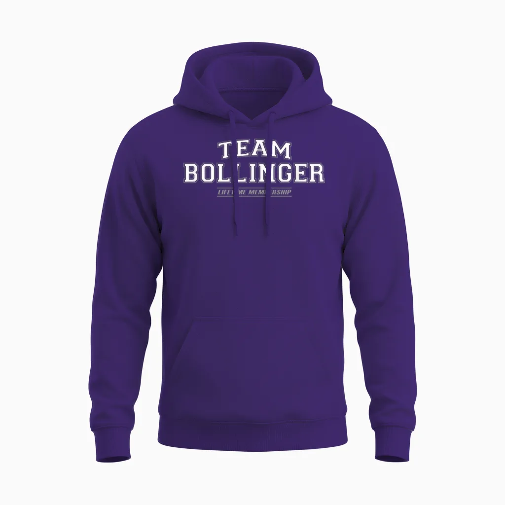 Team Bollinger | Stolzer Familienname, Nachname Geschenk Unisex Hoodie in Purple