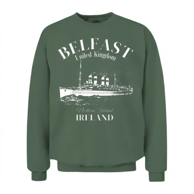 Belfast Northern Ireland Unisex Sweatshirt - Military Green