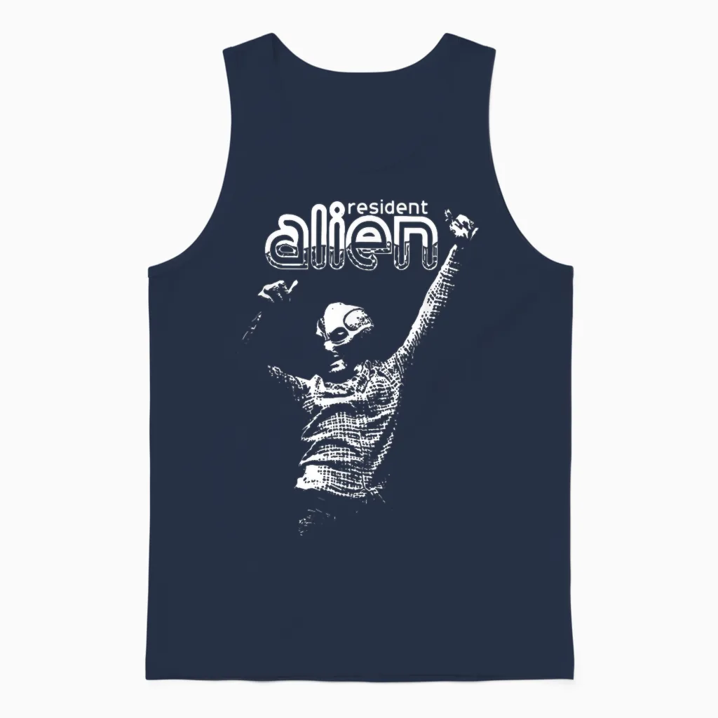 Alien Resident T-Shirt, Black, S Unisex Tank Top in Navy