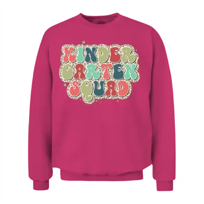 Retro Leopard Kindergarten Unisex Sweatshirt - Heliconia