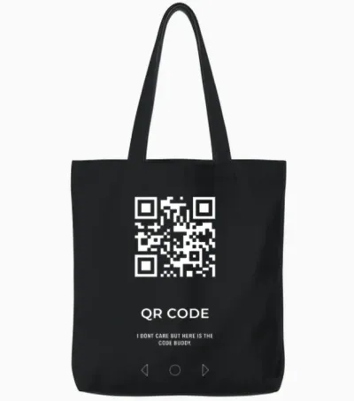 Qr Code Tote Bags - Black