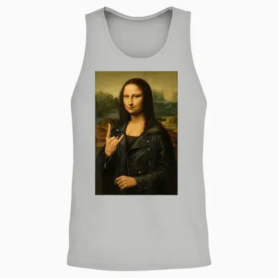 Mona Lisa Funny Rock Band Heavy Metal Art Unisex Tank Top - Ash