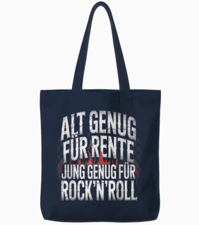 Rentner Ruhestand Rock N Roll Tote Bags - Navy