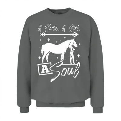 A Horse a Girl a Soul Horse Lover Unisex Sweatshirt - Graphite Heather
