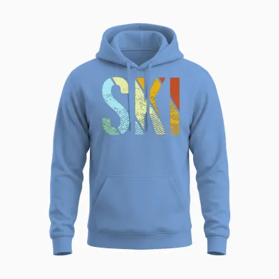 Ski Retro Unisex Hoodie - Carolina Blue