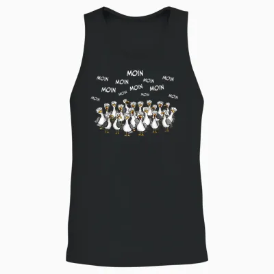 Moin Funny North Sea Seagull Seagulls Sabbel Moin-Moin T-Shirt, Black Unisex Tank Top - Black
