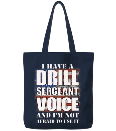Yell Like a Drill Sergeant Army Meme Tote Bags - Navy