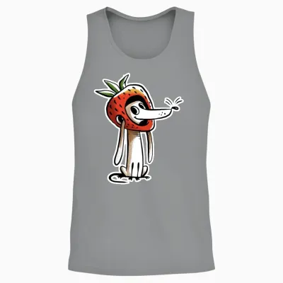 Strawberry Dog Unisex Tank Top - Sport Grey
