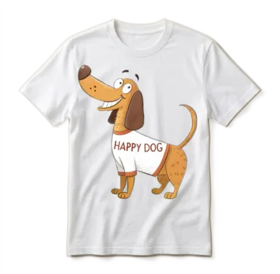 Cartoon Dog Unisex T-Shirt - White