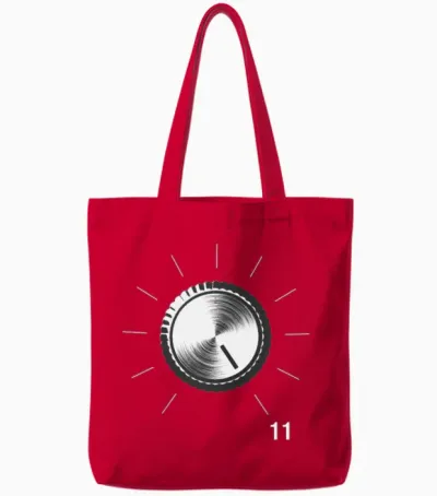 Volume Knob - These Go to 11 Tote Bags - Red