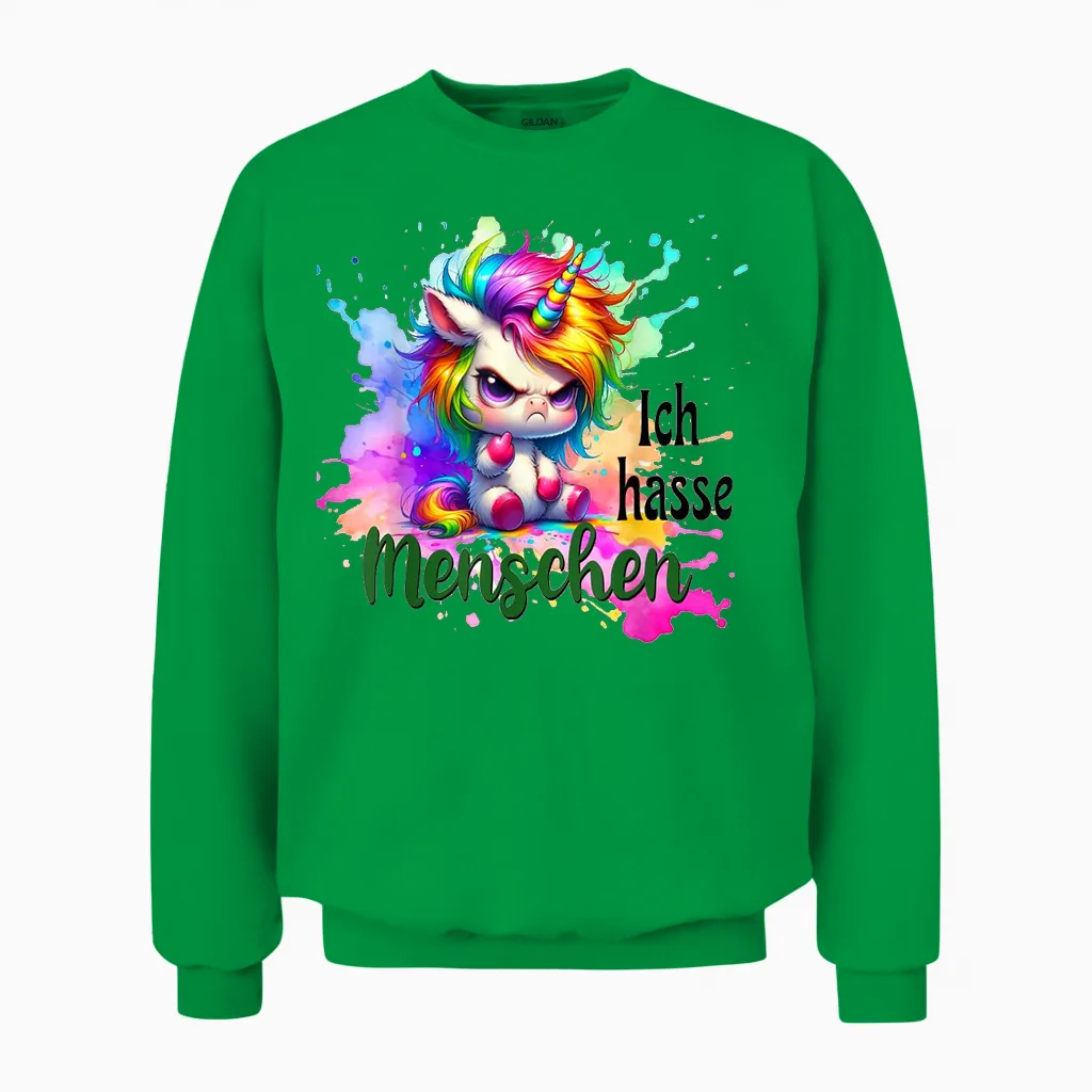 Ich Hasse Menschen Unisex Sweatshirt in Irish Green