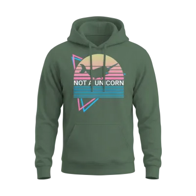 Narwhal Retro Unisex Hoodie - Military Green