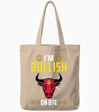 I'm Bullish on Btc Tote Bags - Natural