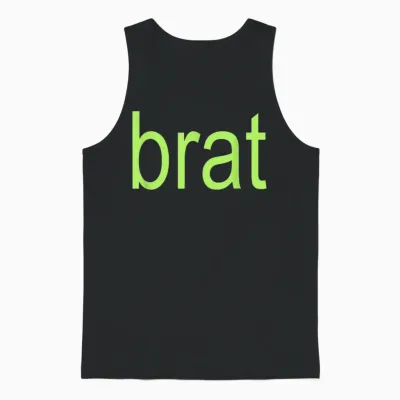 Brat Chartreuse Oversized All Colors Black White Green T-Shirt, Black, S Unisex Tank Top - Black