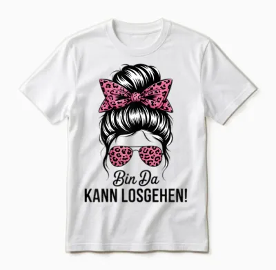 Bin Da Kann Losgehen Girls' Evening Party Unisex T-Shirt - White