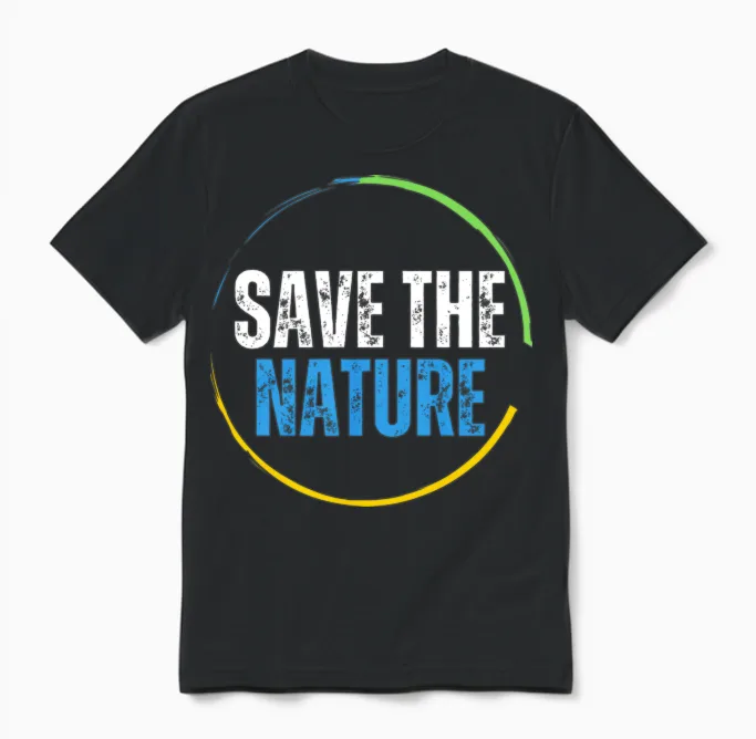 Save the Nature Hiking & Outdoors Unisex T-Shirt in Black