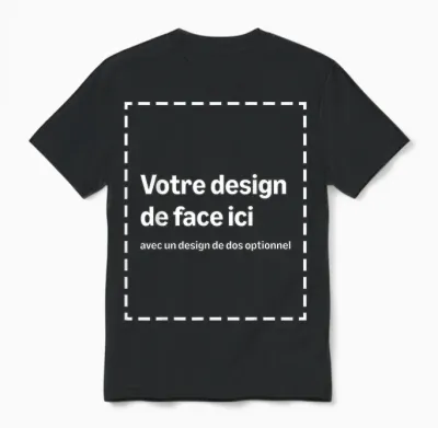 T-Shirt Customise Avec Votre Image Double-Sided Unisex T-Shirt - Black