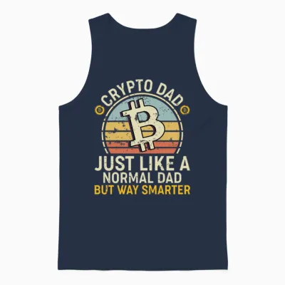 Crypto Dad, Bitcoin, Cryptocurrency, Crypto Unisex Tank Top - Navy
