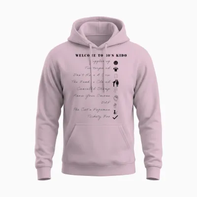 80's Old School Slangs Unisex Hoodie - Light Pink