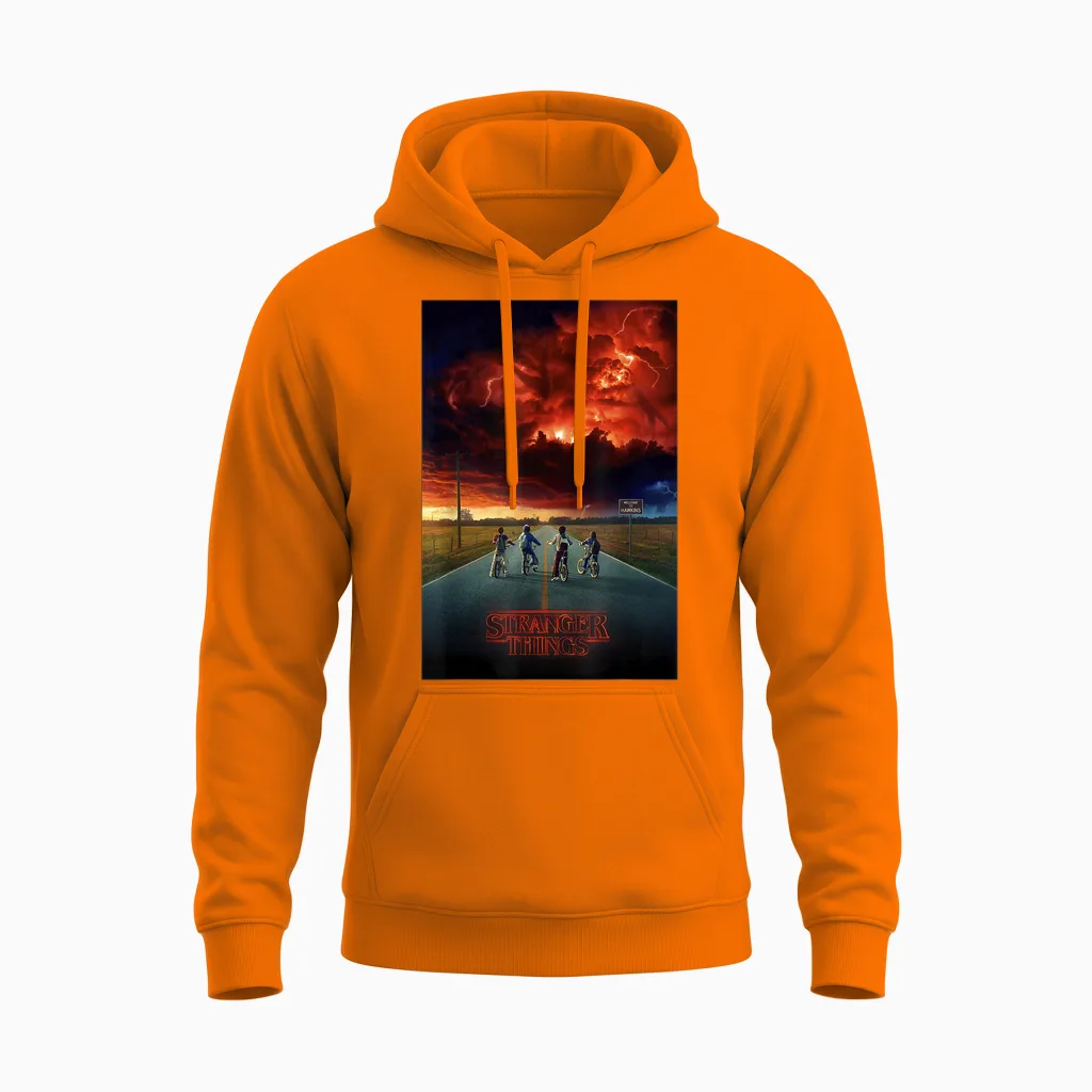 Stranger Things Demogorgon Cloud Unisex Hoodie in Safety Orange