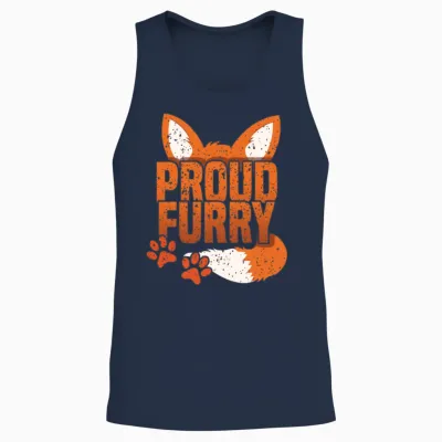 Proud Furry Tail Ear Furry Person Fox Cosplay Unisex Tank Top - Navy