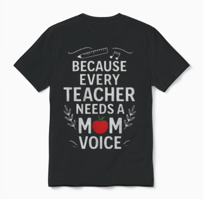 Because Every Teacher Needs Mom Voice Mom Teacher Unisex T-Shirt in Black