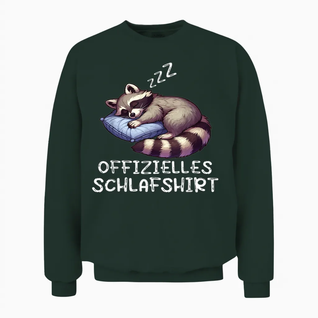 Official Sleepshirt Raccoon Cute Raccoon T-Shirt, Black Unisex Sweatshirt in Forest