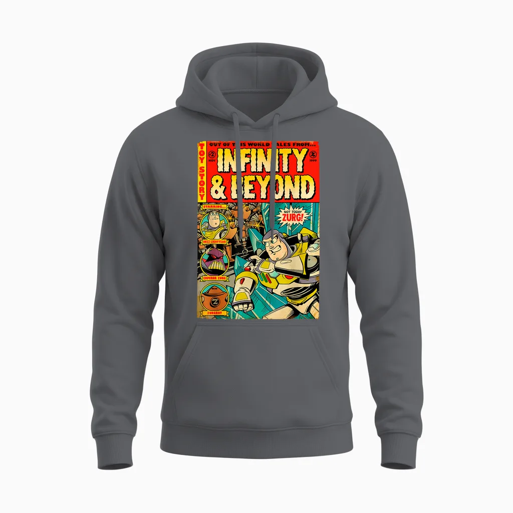 Disney Pixar Toy Story Buzz Lightyear Retro Comic Book Unisex Hoodie in Charcoal