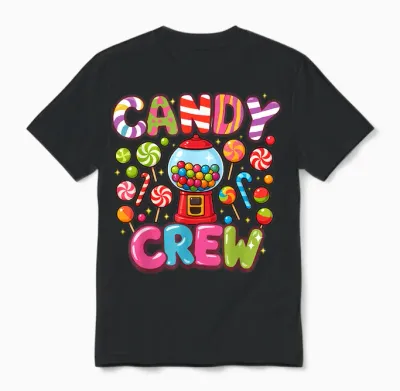 Candy Crew Candy Costume Women Candy Land Kids Sweetie Unisex T-Shirt - Black