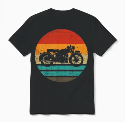 Motorcycle Retro Style Vintage Unisex T-Shirt - Black