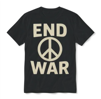 End War Peace Sign Graphic Unisex T-Shirt - Black