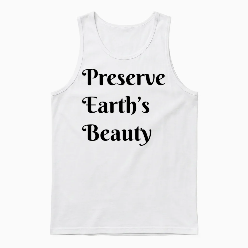 Preserve Earths Beauty, Environmental, Climate Unisex Tank Top in White