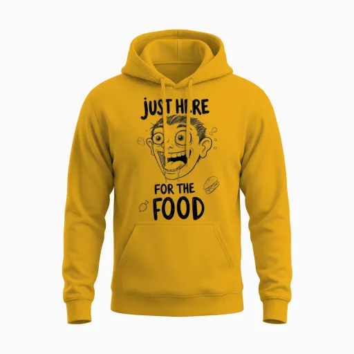 Just Here for the Food Unisex Hoodie - Gold