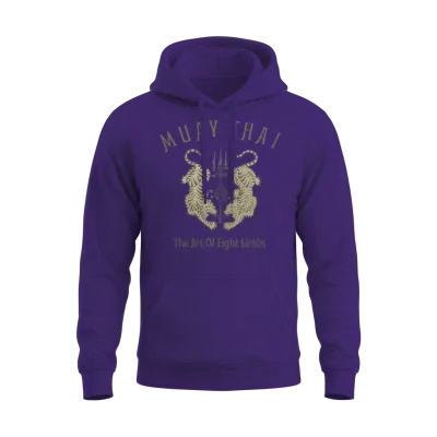 Muay Thai Shirt Thai Boxing Vintage Art of Eight Limbs Mma Gift Tiger Unisex Hoodie - Purple