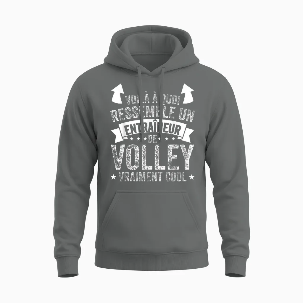 Coach Volleyball Un Entraîneur De Volley Vraiment Cool Unisex Hoodie in Graphite Heather