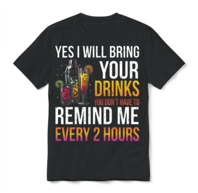 Bartender Funny Bartending Unisex T-Shirt - Black