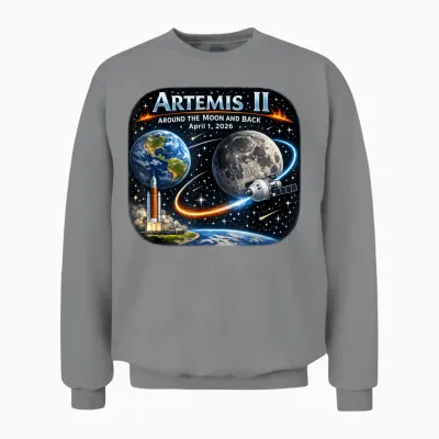 Artemis 2 Reise Um Den Mond Und Zurück 2026 Unisex Sweatshirt - Sport Grey