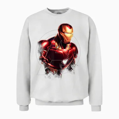 Marvel Avengers Endgame Iron Man Portrait Unisex Sweatshirt - White