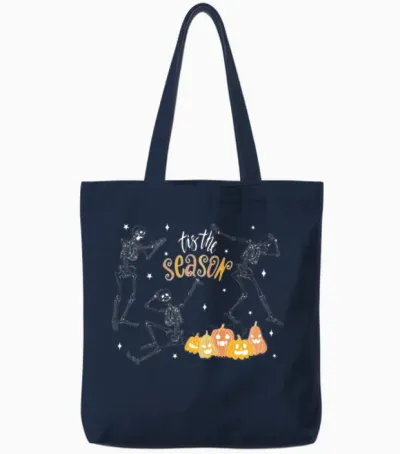 Vintage Skull Shirt, Retro Fall Shirt, Halloween Tote Bags - Navy