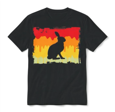 Rabbit Retro Unisex T-Shirt - Black