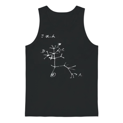 Darwin I Think Tree (white) Unisex Tank Top - Black