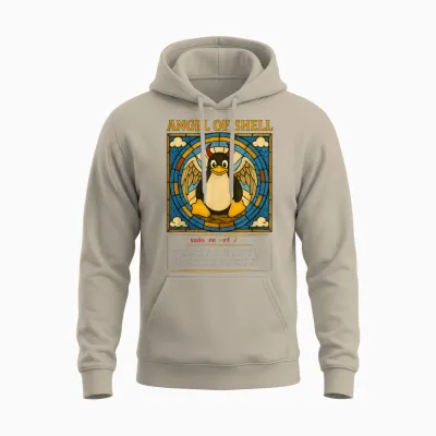 Angel of Shell Linux Funny Sysadmin Tux Penguin Unisex Hoodie - Sand