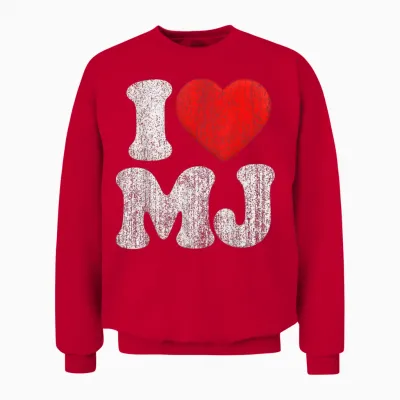 Retro I Love Mj Shirt, I Heart Mj Unisex Sweatshirt - Red