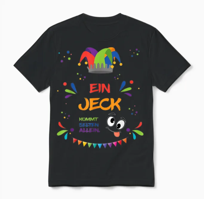 Ein Jeck Kommt Selten Alleine, Kölle Alaaf Unisex T-Shirt in Black