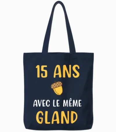 Wedding Anniversary Gift 15 Years Couple Humor Woman T-Shirt, Black, S Tote Bags - Navy