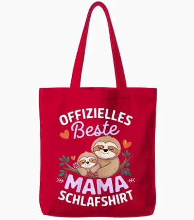 Offizielles Beste Mama Schlaf Schlafanzug Faultier Mutti Tote Bags - Red